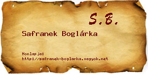 Safranek Boglárka névjegykártya